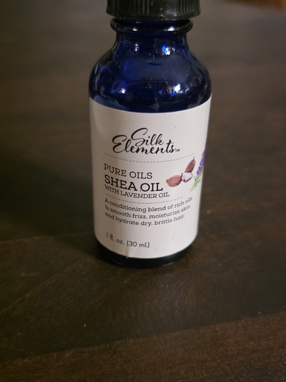 Element Shea Oil with Lavender in Blue Glass Bottle